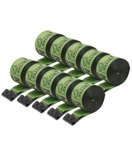 Mytee Products Winch Straps 4 x 30 green Heavy Duty Tie Down wFlat Hooks WLL 5400 lbs 4 Inch cargo control for Flatbed Truck Utility Trailer (10 Pack)