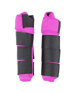 Combo Boots, 1 Pair Adjustable Horse Splint Leg Boot Protection Support Wrap Equestrian Equipment No Bites Boot Horse Stable Neoprene Travel Boots (Pink)