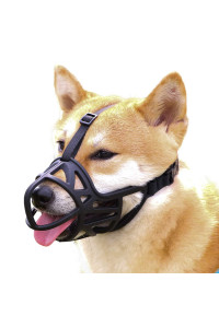 Dog Muzzle, Breathable Basket Muzzle to Prevent Barking, Biting and chewing, Humane Muzzle for Small, Medium, Large and X-Large Dogs (XS, Black)
