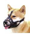 Dog Muzzle, Breathable Basket Muzzle to Prevent Barking, Biting and chewing, Humane Muzzle for Small, Medium, Large and X-Large Dogs (M, Black)