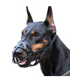 Dog Muzzle, Breathable Basket Muzzle to Prevent Barking, Biting and chewing, Humane Muzzle for Small, Medium, Large and X-Large Dogs (L, Black)