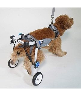 Samohui Dog Wheelchair for Small Dogs 8-26 lbs - 2 Wheels Carts Pet Wheelchair for Rear Leg Handicapped
