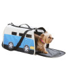 Collections Etc Etna Happy Camper Pet Carrier - Cute RV Shaped Small Dog or Cat Carrier Water Resistant Travel Bag with Adjustable Shoulder Strap