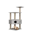 Dporticus Large Cat Tree Cat Scratching Cat Climber with Condo Cat Tower Furniture and Hammock,Sisal-Covered,50.4"