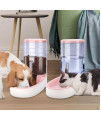Meikuler Pets Auto Feeder 3.8L,Food Feeder and Water Dispenser Set for Small & Big Dogs Cats and Pets Animals (Pink)