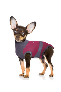 MAXX Recovery Suit for Dogs, E Collar Alternative, Post-Operative Onesie by Vet (Ruby Red Grey, S+)