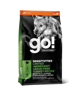 GO! SOLUTIONS SENSITIVITIES - Turkey Recipe - Limited Ingredient Dog Food, 22 lb - Grain Free Dog Food for All Life Stages - Dog Food to Support Sensitive Stomachs,152269