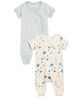 Moon and Back by Hanna Andersson Unisex Babies Romper Pants, Pack of 2, Light Blue, 6-12 Months
