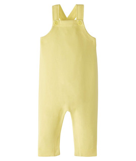 Moon and Back by Hanna Andersson Unisex Toddlers Knit Overalls Pants, Light Yellow, 2T