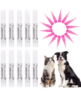 VIcTHY 10pcs Special Pet Nail Adhesive glues 15pcs Applicator Tips for Dog or cat Nail caps