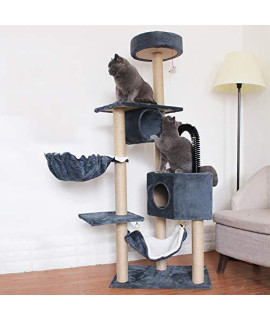 Zisita Cat Scratching Post Cat Climbing Frame Cat Scratching Post Tree Scratcher Pole Furniture Gym House Toy Cat Jumping Platform