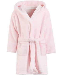 girls Bathrobe, Plush Pool cover up Hooded Fleece Robe Bathrobe for Toddler Little & Big girls, Pink, US 13-15 Years, cN SM