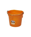 Plastic Animal Feed Bucket (Orange) - Little Giant - Flat Back Plastic Feed Bucket with Metal Handle (20 Quarts / 5 Gallons) (Item No. P20FBORANGE6)