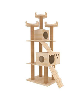 Zxwnb Cat Tree And Tower Large Cat Frame Cat Climbing Frame Solid Wood Cat Litter Wooden Cat Shelf Cat Scratching Pet Toy