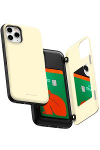 gOOSPERY iPhone 11 Pro Wallet case with card Holder, Protective Dual Layer Bumper Phone case (White)