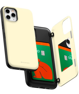 gOOSPERY iPhone 11 Pro Wallet case with card Holder, Protective Dual Layer Bumper Phone case (White)