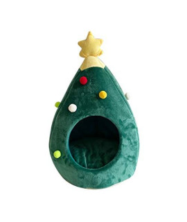 RUIMING Christmas Dog Cat Bed House Soft Nest Tree Shape Pet Bed Cat Cave Tent Litter Premium Cat Bed Cave