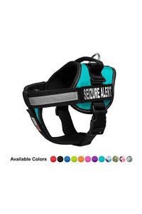 Dogline Unimax Multi-Purpose Dog Harness Vest with Seizure Alert Patches Adjustable Straps, Comfy Fit, Breathable Neoprene for Service, Identification and Training Dogs Teal X Large 36" - 46"