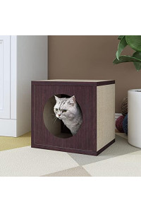 Way Basics cat Scratcher cube Scratching Post (Tool-Free Assembly and Uniquely crafted from Sustainable Non Toxic zBoard Paperboard) Espresso