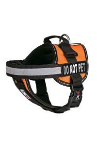 Dogline Unimax Multi-Purpose Vest Harness for Dogs and Removable Do Not Pet Patches Patches Orange Girth 22" - 30"
