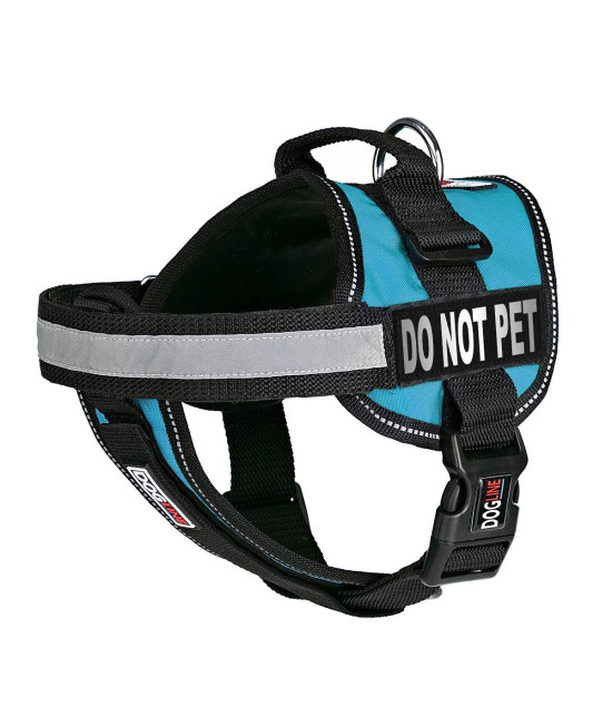 Dogline Unimax Multi-Purpose Vest Harness for Dogs and Removable Do Not Pet Patches Patches Teal X Large 36" - 46"