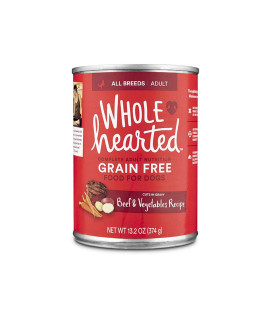 WholeHearted Grain Free Adult Beef and Vegetable Recipe Wet Dog Food, 13.2 oz, Case of 12