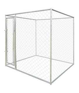6'x6' Outdoor Petyard Dog Kennel Extra Large Dog Pet Cage with Chain-Link Mesh Sidewalls, Lockable Latch System for Dogs Galvanized Metal Playpenr. Freestanding