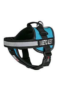 Dogline Unimax Dog Harness Vest with Diabetic Alert Patches Adjustable Straps Breathable Neoprene for Identification Training Dogs Girth 36 to 46 in Turquoise