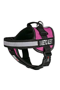 Dogline Unimax Dog Harness Vest with Diabetic Alert Patches Adjustable Straps Breathable Neoprene for Identification Training Dogs Girth 36 to 46 in Pink