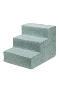 Best Pet Supplies USA Made Pet Steps/Stairs with CertiPUR-US Certified Foam for Dogs & Cats Pale Teal, 3-Step (H: 13.5")