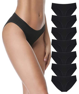 SIMIYA 7 Pack Womens Underwear comfort Breathable Bikini Panties,X-Large Black