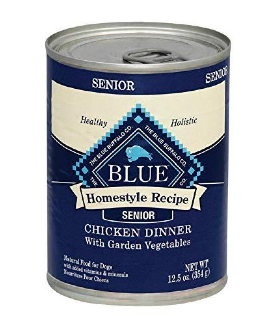 Blue Buffalo Homestyle Recipe Chicken Dinner with Garden Vegetables Senior Canned Dog Food, 12.5 oz