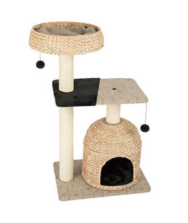 Ycdjcs Cat Climbing Frame 2 In 1 Cat Nest Tree One Sisal Grab Board Jumping Platform Grab Column Shelf Pet Toy Gift (Color : Brown Size : 60X45X105Cm)