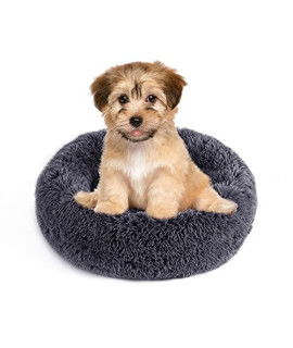 Noyal Calming Dog Bed Donut Anti Anxiety Fluffy Dog Bed For Small Medium Dog And Cat