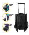 KOPEKS Deluxe Backpack Pet Travel Carrier with Double Wheels - Black - Large, KPS-1114