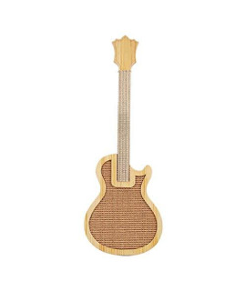 Ycdjcs Cat Scratch Board Wooden Guitar Shape Corrugated Paper Sisal Cat Claws Durable Pet Toys Gifts (Color : Brown Size : 101X35X2.5Cm)