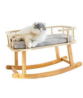 Ycdjcs Cat Bed Cat Nest Wooden Shaker Hammock Shaker Supplies Four Seasons Available Comfortable Cat Puppy Climbing Pet Mat (Color : Brown Size : 64X39X40Cm)