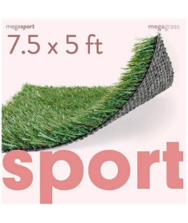 MEGAGRASS 7.5 x 5 Feet Premium Synthetic Turf for Sports - Deluxe Artificial Grass [Indoor and Outdoor Athletic Mat for Agility Training, Fake Grass for Large Football Fields, Pet Dogs Potty Rugs]