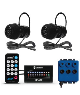 CURRENT Dual eFlux Aquarium Wave Pumps, 660gph - Includes 2 Wave Maker Water Circulation Pumps for Freshwater and Saltwater Fish Tanks - Multiple Adjustable Flow Modes - Wireless Remote Control