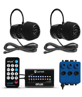 CURRENT Dual eFlux Aquarium Wave Pumps, 2,100gph - Includes 2 Wave Maker Water Circulation Pumps for Freshwater and Saltwater Fish Tanks - Multiple Adjustable Flow Modes - Wireless Remote Control