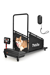 PETSITE Dog Treadmill, Pet Dog Running Machine for Small & Medium-Sized Dogs, Pet Fitness Treadmill with 1.4'' LCD Display Screen, 200 LBS Capacity