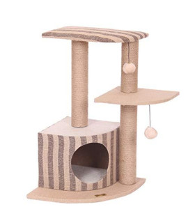 Ycdjcs Cat House Three-Layer Cat Scratch Board Cat Climbing Frame Cat Jumping Table Cat Scratch Board Cat Toy Pet Supplies (Color : Brown Size : 40X68Cm)