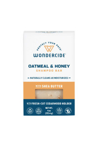 Wondercide - Pet Shampoo Bar for Dogs and cats - gentle, Plant-Based, Easy-to-Use with Natural Essential Oils, Shea Butter, and coconut Oil - Biodegradable - Oatmeal Honey - 4 oz Bar