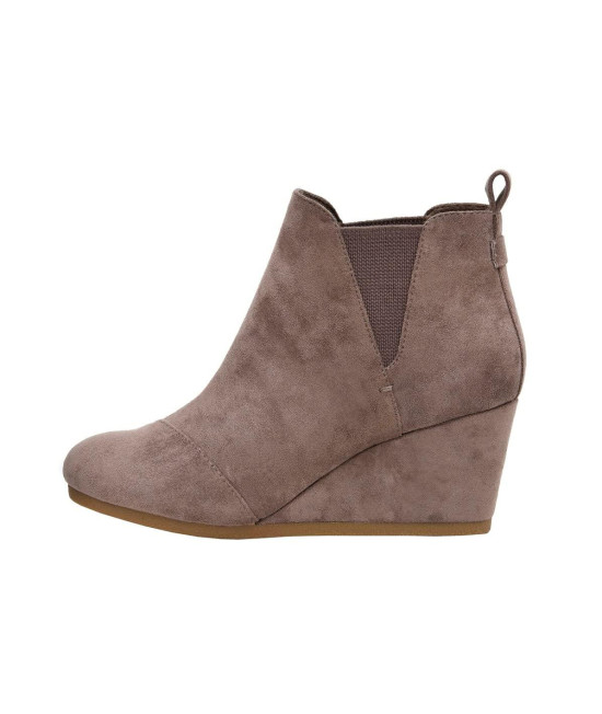 Dunes Womens Zoey wedge bootie Wide Width available, TAUPE, 10