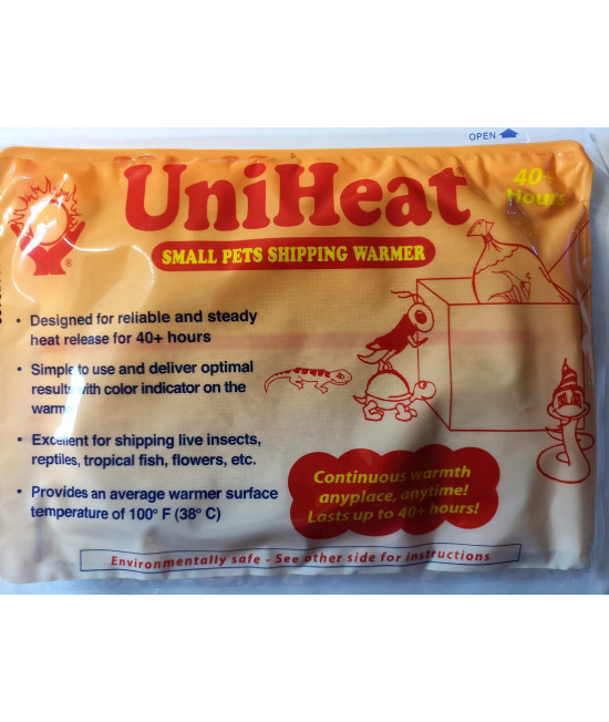 Uniheat Perfect Choice Shipping Warmer 40+ Hours, 50 Pack. +Free Bonus! of One Free 20 Hour Heat Pack! 40+ Hour Warmth for Shipping Live Corals, Small Pets, Fish, Insects, Reptiles, Etc.