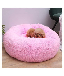 Auwer-Pets Bed Round, Dog Cat Calming Bed, Soft Donut Cushion Bed, Self-Warming and Improved Sleep, Dogs and Cats