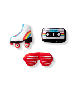 Fringe Studio Mini Plush Pet Toy Set with Squeaker, Rockin The 80's (289426), Multicolor