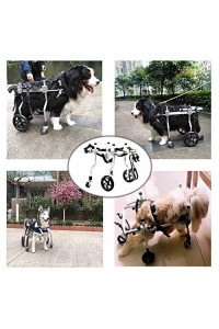 Adjustable Dogs Wheelchair, Back Legs Front Feet Hind Legs Forelimb Rehabilitation for Handicapped/Disabled/Paralyzed/Elderly Cat Rabbit, 4 Wheels, Suitable for 10-19 kg Pets