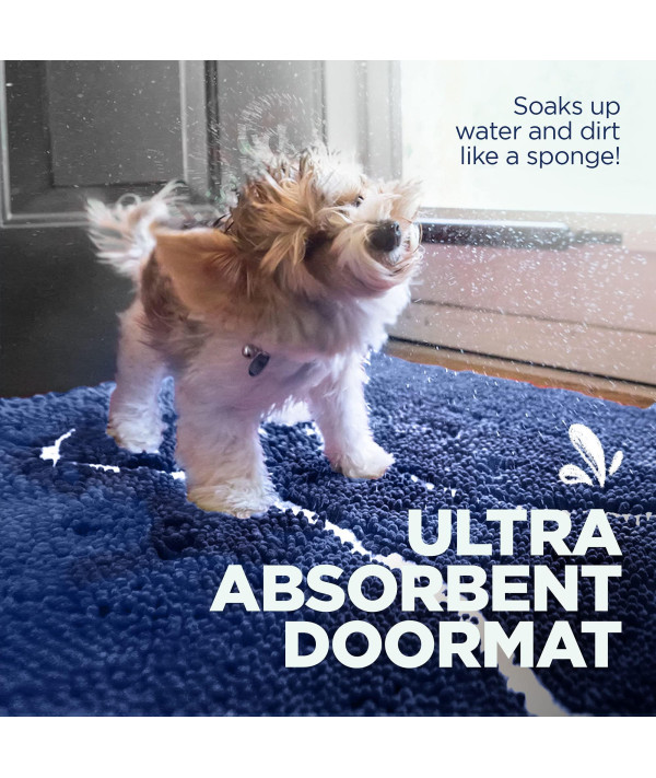 Soggy Doggy Doormat with Bone Design, Microfiber Chenille Indoor Wet Dog  Mat for Muddy Paws and Drying, Ultra-Absorbent Dog Mats for Sleeping and