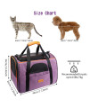 morpilot Dog Carrier Cat Carrier Pet Travel Carrier Bag Airline Approved Folding Fabric Pet Carrier for Small Dogs Puppies Medium Cats, w/Locking Safety Zippers, Foldable Bowl (Purple)